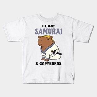 I Like Samurai and Capybaras Kids T-Shirt